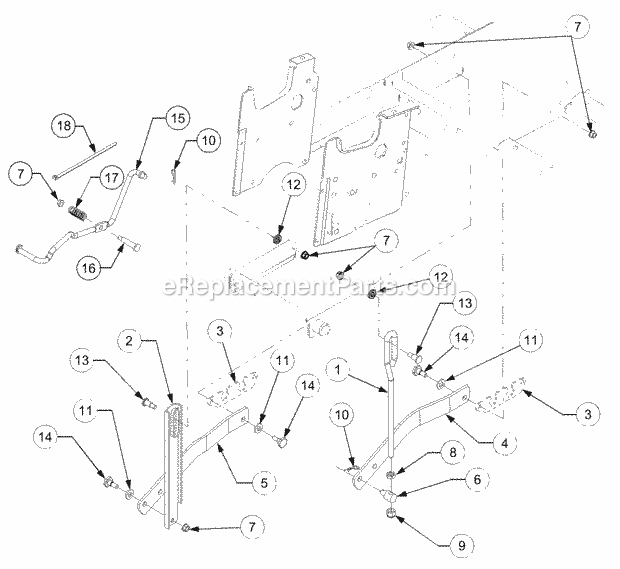 Implement Lift Hanger Diagram and Parts List for GT2521-48 13A-278M710 Cub Cadet Lawn Tractor